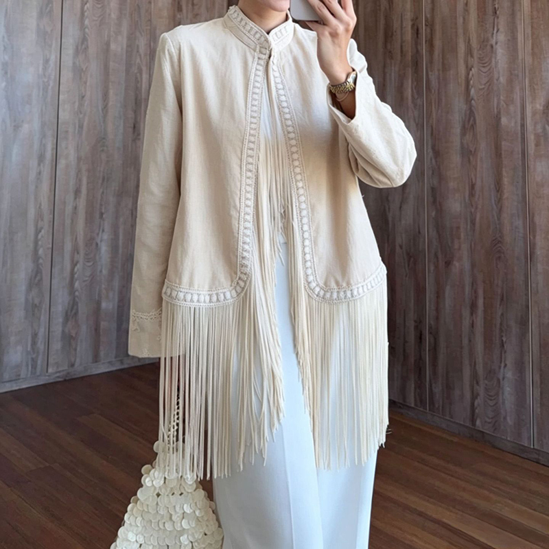 Manteaux d'automne de style bo - Tassel Fringe Trim avis et prix