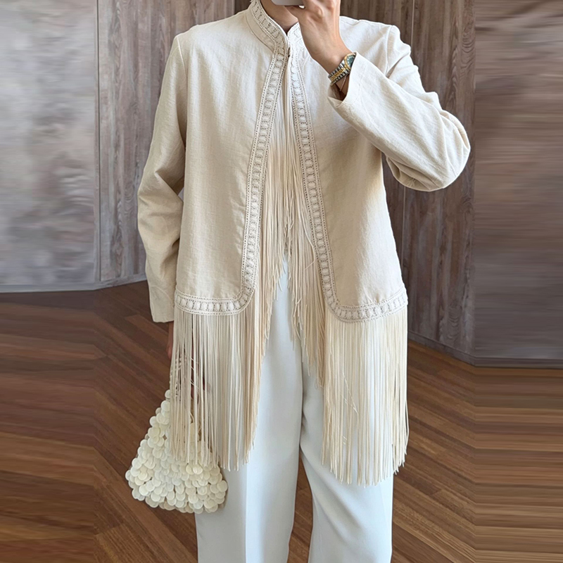 Manteaux d'automne de style bo - Tassel Fringe Trim avis et prix