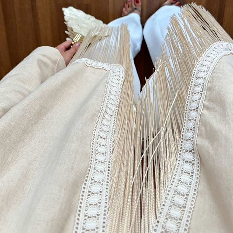 Manteaux d'automne de style bo - Tassel Fringe Trim avis et prix